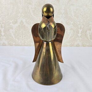 Vintage Brass & Copper Angel Free Standing Stable Base Christmas Holiday